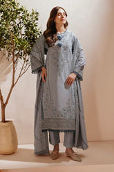 FLORENT - 3PC LAWN EMBROIDERED SHIRT WITH CHIFFON EMBROIDERED DUPATTA AND TROUSER - HZG2183